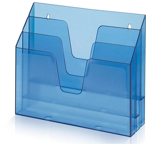 Acrimet Horizontal Triple File Folder Organizer (Clear Blue Color)