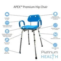 Platinum Health HIP CHAIR APEX(tm) Bath Shower Chair Padded ADJUSTABLE HEIGHT & SEAT ANGLE Rehab Specialist Recommended