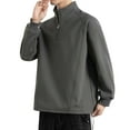thumbnail image 2 of pstuiky Camisas de manga larga de invierno para hombre, Chaqueta tipo cárdigan con capucha y bolsillo de manga larga con cremallera de color liso a la moda para hombre camisetas de hombre m, 2 of 6