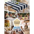thumbnail image 6 of Navy Blue Grey Striped Tablecloth Square Table Cloth 60x60,Waterproof Outdoor Table Cloth Covers Decorative Table Protector,Farmhouse Stripes Minimalist Washable Table Cover for Kitchen Dinning Party, 6 of 8