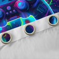 thumbnail image 4 of Homewish Navy Fuchsia Gamepad Curtains Pack of 2 (42x84 Each), Chic Square Abstract Stripe Curtains Blackout, Teens Kids Boys Men Bedroom Curtains, Black Out Curtains Room Decor, 4 of 6