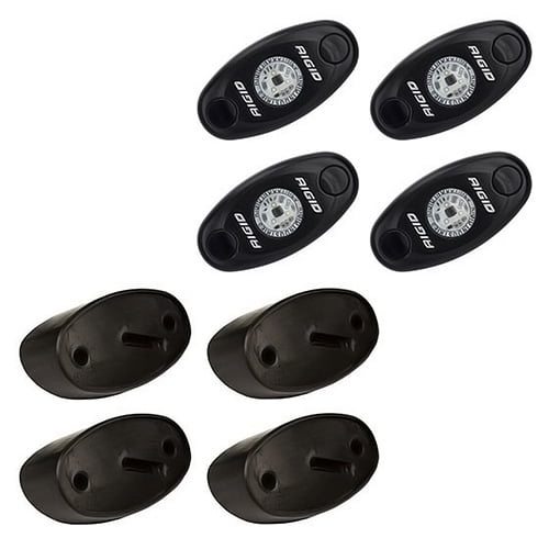 Ford Performance Rock Light M-15200-RUNA Rigid; Underbody Mount; LED; Amber Light; Clear Lens; Black Aluminum Housing/Polycarbonate Lens