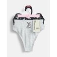 thumbnail image 5 of No Boundaries Cotton and Pointelle Thong Panties, 3-Pack, Women's XS-XXXL, 5 of 8