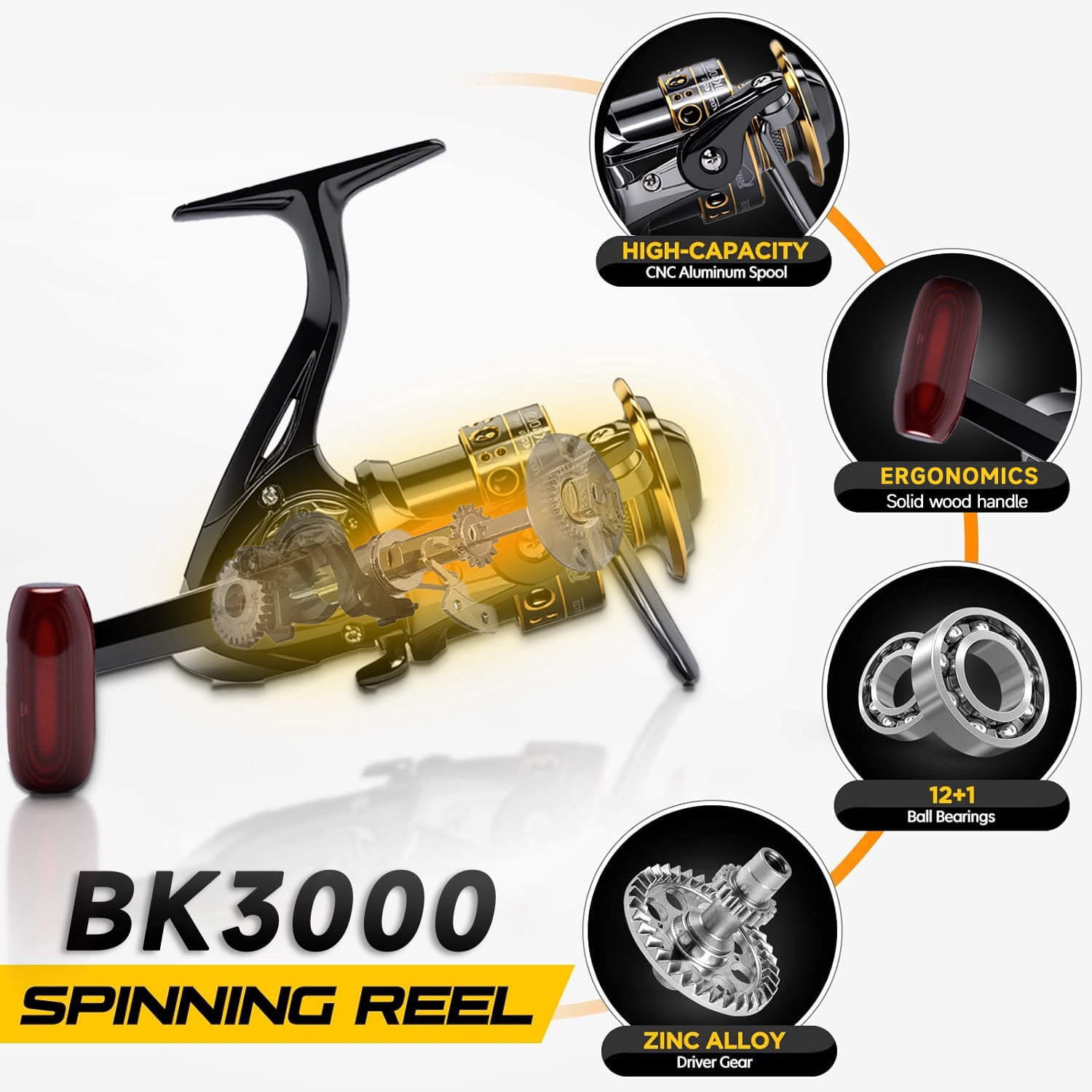 OUTGOO Fishing Rod Combos with Telescopic Fishing Pole Spinning Reels Fishing Carrier Bag for Travel Saltwater Freshwater Fishing