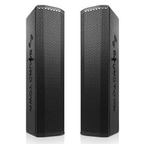Sound Town Pair of Passive Wall-Mount Column Mini Line Array Speakers with 4 x 5” Woofers, Black for Live Event, Church, Conference, Lounge, CARPO-V5B