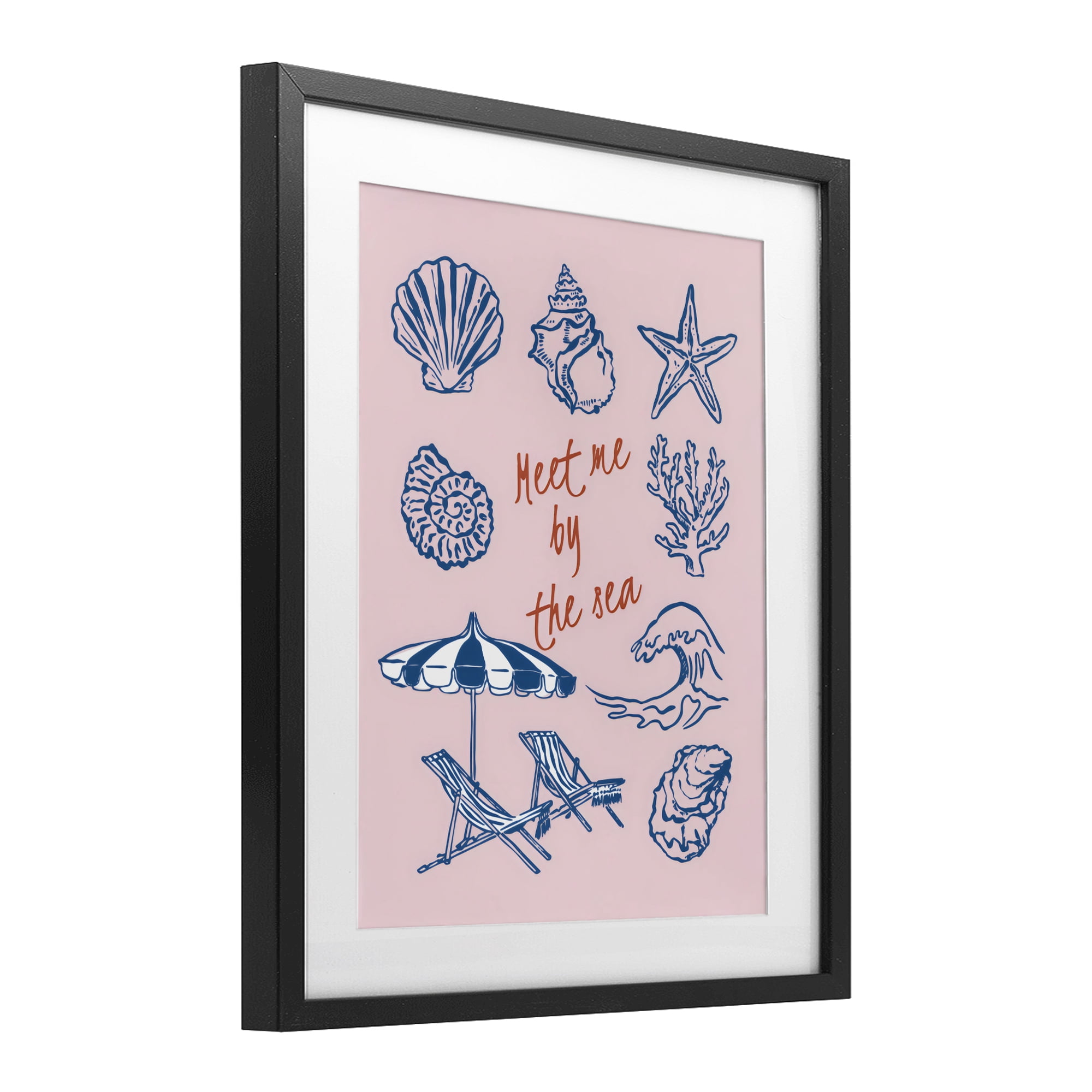 Stupell Industries Meet Me By The Sea Black Framed Print Under Glass, design by The Prints Vibe