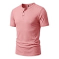 thumbnail image 6 of Henley Shirts for Men 3-Button Summer Plain Crew Neck Short Sleeve Mens T-Shirts Casual Tops, 6 of 7