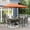 Orange Red, variant on Sophia & William 8-Piece Outdoor Patio Dining Set with 13 ft Beige Umbrella, Aluminum Textilene Chairs & Metal Table for 6
