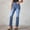Blue, variant on Women's Wide Leg Jeans High Waisted Tummy Control Stretchy Pockets Front Straight Leg Jeans