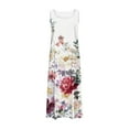 thumbnail image 5 of Aboser Summer Cotton Linen Dresses for Women 2026 Retro Floral Print Bohemian Dress Flowy Casual Sleeveless Maxi Dresses Comfy Round Neck Beach Sundress with Pockets, 5 of 6