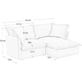 thumbnail image 2 of 83.4" Modular Sectional Sofa, L Shaped Deep Seat Sofa with Ottoman, 2 Seat Chenille Cloud Couch with 2 Pillows & Washable Covers, Modern Sectional Couches for Living Room, Small Space, Green, 2 of 9