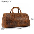 thumbnail image 1 of Bolsa de viaje de cuero con bolsillo para zapatos para hombre, bolso de viaje Vintage, bolsa de equipaje, gran oferta, 1 of 4