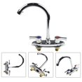 thumbnail image 7 of Brass Double Hole Handle kitchen Faucet Rotary Hot and Cold Basin Sink Mixer Tap, 7 of 7