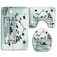 thumbnail image 1 of ABPHQTO Aves temáticas Bienvenido dulce estilo hogareño Juego de alfombras de baño de 3 piezas Alfombra de baño Alfombra de contorno y tapa de inodoro, 1 of 2