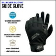thumbnail image 4 of Glacier Outdoor Guide Glove Unisex 100% Genuine Leather Palm Water-Resistant for Hunting, Black S, 4 of 6
