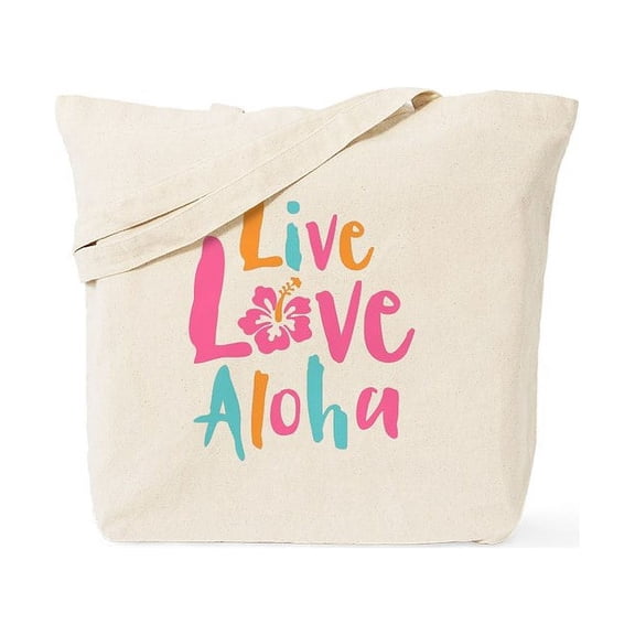 CafePress - Live Love Aloha 2 Tote Bag - Unisex Canvas Tote Bag, Beige, 1-Piece