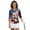 American flag, variant on HUIACONG Sea Turtle Womens 3/4 Sleeve Golf Shirts, Quarter Zip Athletic Tops with Zipper for Women Tennis and Workout