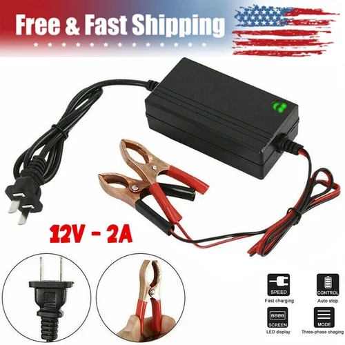 SIANA- Portable 12V Auto Car Battery Charger Truck Trickle Maintainer Boat Motorcycle