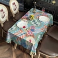 thumbnail image 5 of Green Pioneer Flower and Leaf Rectangle Tablecloth 60"x102",Waterproof Polyester Rectangle Table Cloth, Wipeable Spillproof Polyester Tablecloth for Dining, Camping, Indoor and Outdoor, 5 of 6