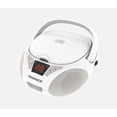 thumbnail image 4 of Magnavox Portable CD Cassette Boombox with FM Stereo Radio, Top-Loading CD Player, AUX Input, LED Display, AC/DC Power, Battery Operated Boombox, White, 4 of 8