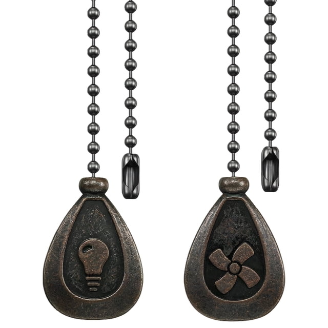 Juego de cadena de tracción para ventilador de techo de bronce, extensión decorativa para cadena de tracción, extensor de cadena de tracción para ventilador de 12 pulgadas con bola de cuentas y