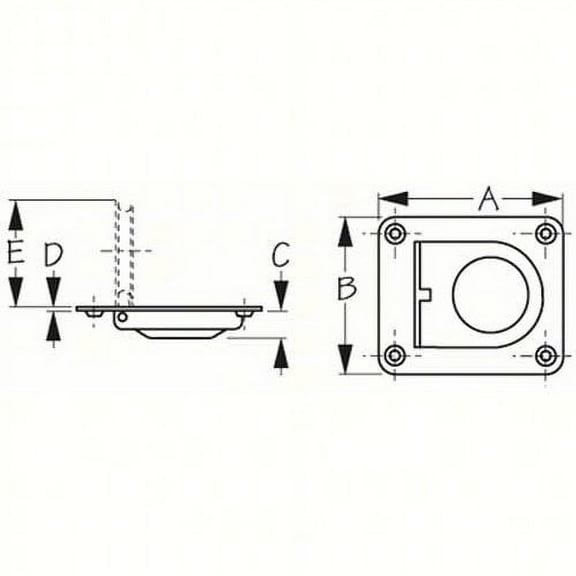 New Spring Loaded Flush Lift Handle sea-dog Line 221810-1 2-9/16" x 2-3/16" x C 7/16" D 1/32" E 1-1/2" Fastener #8 FH