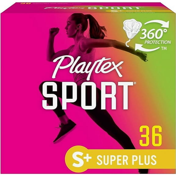 Playtex Sport Tampons Super Plus Plastic Unscented, 36 Ea..