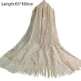 thumbnail image 6 of harmtty Ethnic Style Tassel Extra Long Jacquard Women Scarf Hollow Lace Cheongsam Shawl Female Accessories,Dusty Pink, 6 of 8