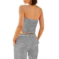 thumbnail image 3 of Set de dos piezas Panadila, top y pantalones estilo marinero a rayas para mujer, 3 of 6