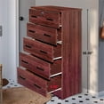 thumbnail image 3 of Pemberly Row Commode Haute en Bois à 5 Tiroirs pour Chambre, Acajou, 3 of 10