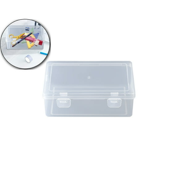 Dvruxg Small Plastic Containers, Rectangular Crayon Box Storage Containers with Lid, Rectangle Small Storage Containers Box, Clear Plastic Storage Containers Box for Collecting Small Items