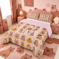 thumbnail image 2 of meiyoeat meiyoeat Girl Personalized Gifts Full Size Comforter Sets,Capybara Letter Print R Bedding Comforter Set,Pink Reversible,3 Pieces,1 Comforter and 2 Pillowcases, 2 of 7