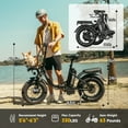 thumbnail image 5 of 750W 1200W Folding Electric Bike for Adults with Basket, 48V 13Ah Removable Battery, 16" Fat Tire Ebike, Dual Disc Brakes & Front Suspension, UL 2849, White, 5 of 10