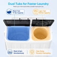 thumbnail image 2 of TABU 17.6lbs Portable Washing Machine,Electric Twin Tub Wash&Spin Combo for Apartment,Gray, 2 of 10