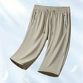 thumbnail image 4 of TBWNWG Men's Ice Silk 3/4 Pants Summer Lightweight Loose Fit Casual Sports Shorts Plus Size Comfortable Relaxed Trousers For Men,Sizes 4XL, 4 of 5