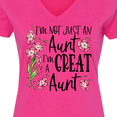 thumbnail image 4 of Inktastic I'm Not Just an Aunt, I'm a Great Aunt Flowers Women's V-Neck T-Shirt, 4 of 5
