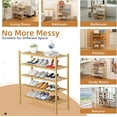 thumbnail image 7 of 5 Tier Bamboo Shoe Rack Storage Organizer for Closet, Multifunctional Stackable Free Standing Shoe Shelf, 7 of 7