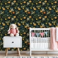 thumbnail image 3 of Peel and Stick Wallpaper Citrus Blossoms Sliced Oranges Dark Floral Spring Decor Wall Mural 23.6in x 9.8ft Self Adhesive Removable Wall Paper Renter Friendly Wallpaper for Nursery Bedroom Cabinets, 3 of 8