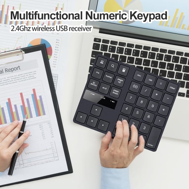 Teclado digital inalámbrico de 35 teclas Teclado numérico de 2,4 GHz para tabletas portátiles