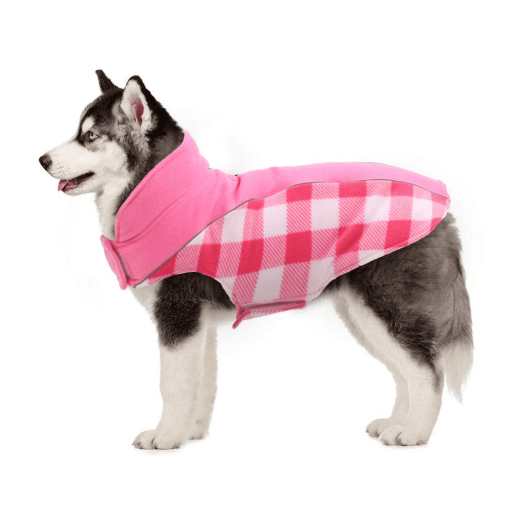 Kuoser Reversible Dog Winter Coat, Reflective Waterproof Dog Jacket, Cotton Lined Vest Windproof Outdoor for Small Medium and Large Dogs