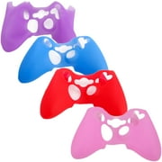 HDE Xbox 360 Controller Skin 4 Pack Combo Silicone Rubber Protective Grip Case Cover for Microsoft Xbox 360 Wireless Gamepad (Purple, Aqua Blue, Red, Pink)