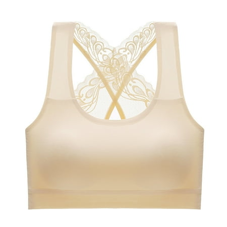 

Women New Sexy Plus Size Back Lace Cross Vest Lingerie No Underwire Underwear Bra