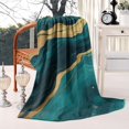 thumbnail image 2 of Teal Marble Gold Line Pattern Blanket,Comfortable Soft Flannel Throw Blanket,All Season,Warm Lightweight Blankets for Sofa Bed Couch Living Room Chair,50"x60", 2 of 4