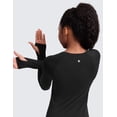 thumbnail image 5 of CRZ YOGA Girls Seamless Long Sleeve Athletic Shirts Active Sports Casual Tees Crew Neck Kids Teen, 5 of 6