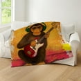thumbnail image 4 of CafePress - Funky Monkey Bass Player Throw Blanket - Soft Fleece Throw Blanket, 50"x60" for All Ages, 4 of 4