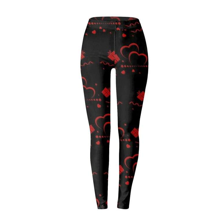 ketyyh-chn99 Valentines Day Boot Cut Leggings Womens Casual Fashion Pants  Heart Print Sports Leggings 