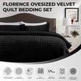 thumbnail image 3 of Tribeca Living Florence Velvet Oversized Solid Quilt Set King Black, 3 of 5