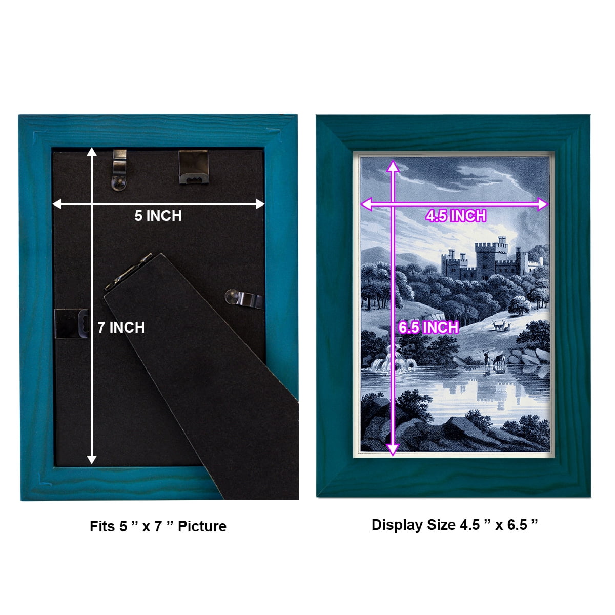 Estate View II -Framed Print w/glass-Ocean Blue