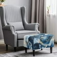 thumbnail image 2 of Xoenoiee Blue Marble Print Waterproof Stretch Ottoman Cover Rectangle Folding Storage Stool Furniture Protector Soft Slipcover for Living Room with Elastic Bottom, L, 2 of 7