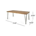 thumbnail image 4 of Noble House Zion Rectangular Wood Patio Dining Table with Hairpin Legs in Teak, 4 of 9